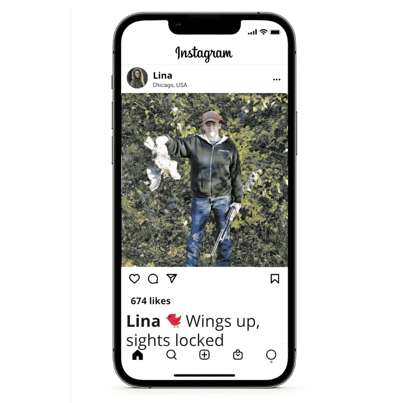 Untertitel zur Vogeljagd für Instagram