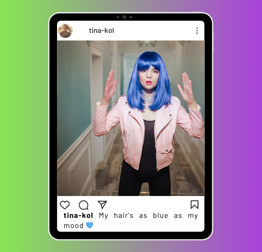 Blue Hair Captions for Instagram
