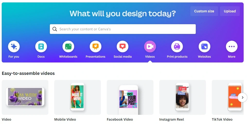 Page web de Canva