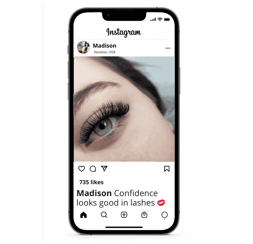 Confidence-Boosting Lash Captions