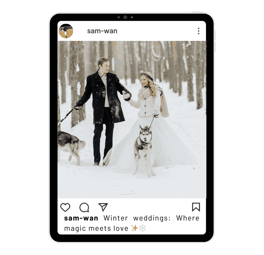 December Wedding Captions for Instagram