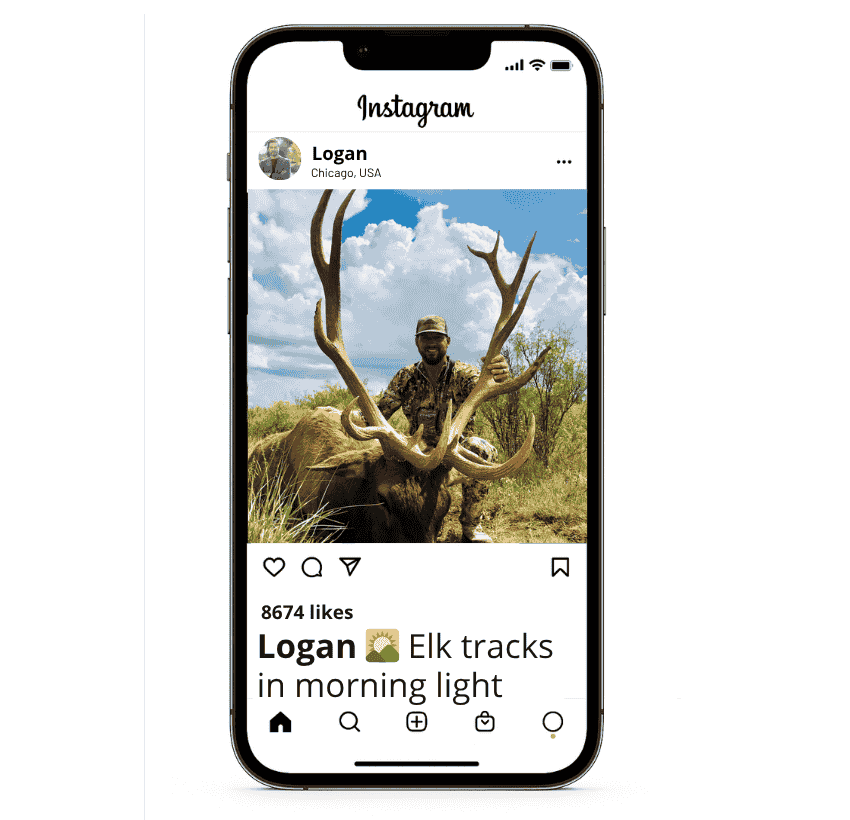 Elchjagd Untertitel für Instagram