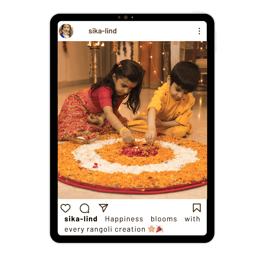 Flower Rangoli Captions for Instagram