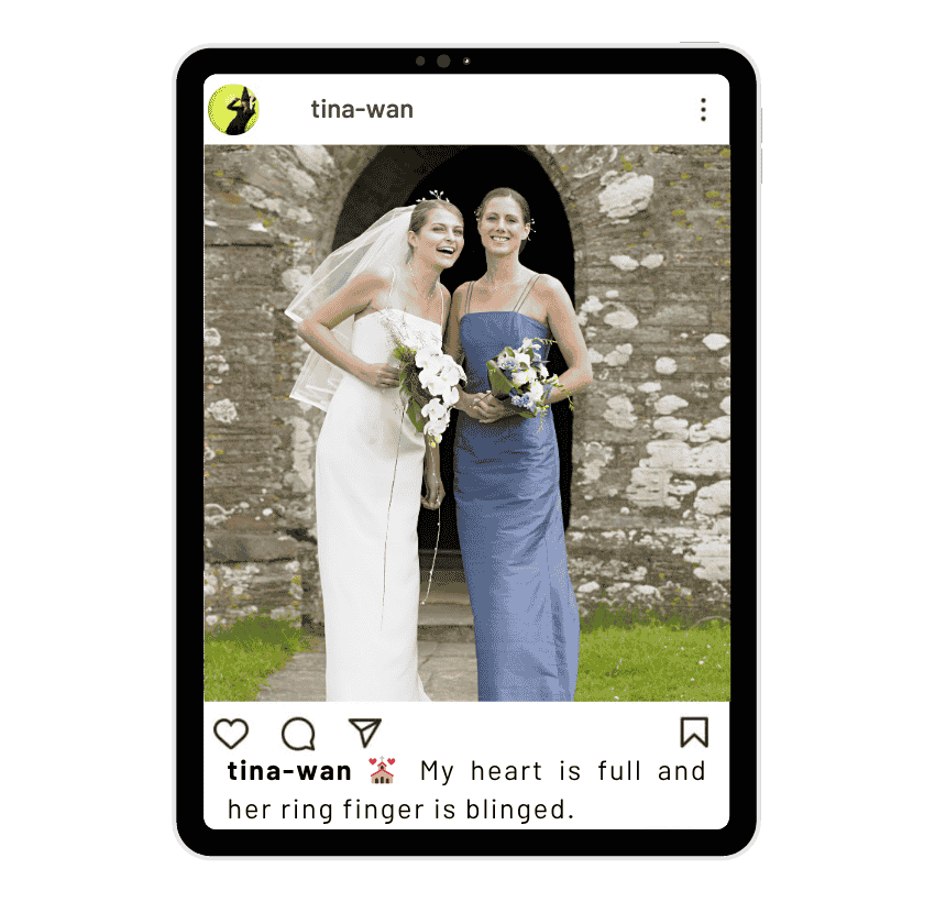 Légendes de la mariée amie pour Instagram