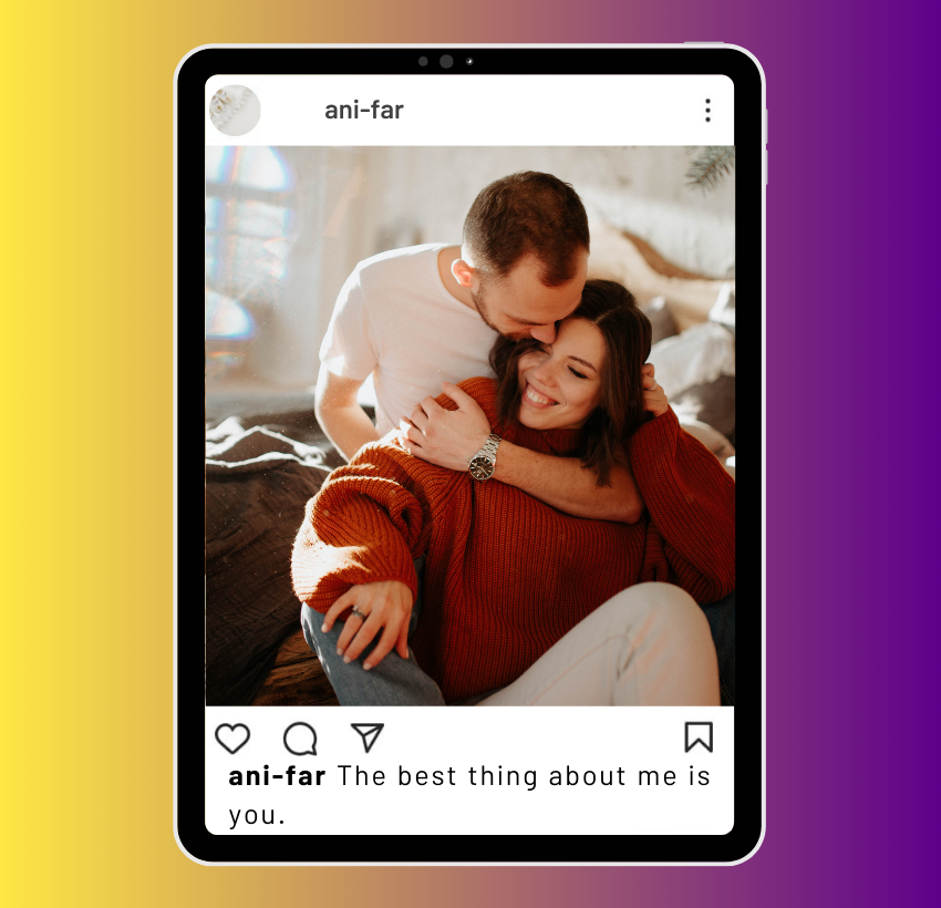 Buenos pies de foto para parejas en Instagram