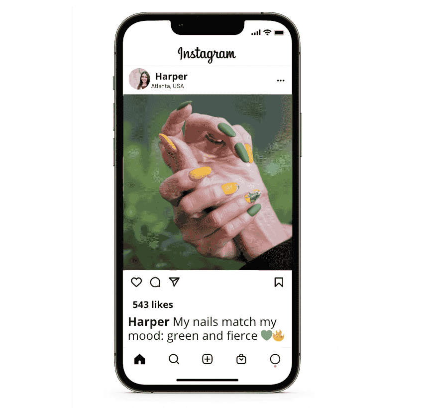 Green Nails Captions for Instagram