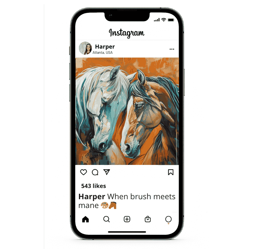 Horse Painting Captions for Instagram