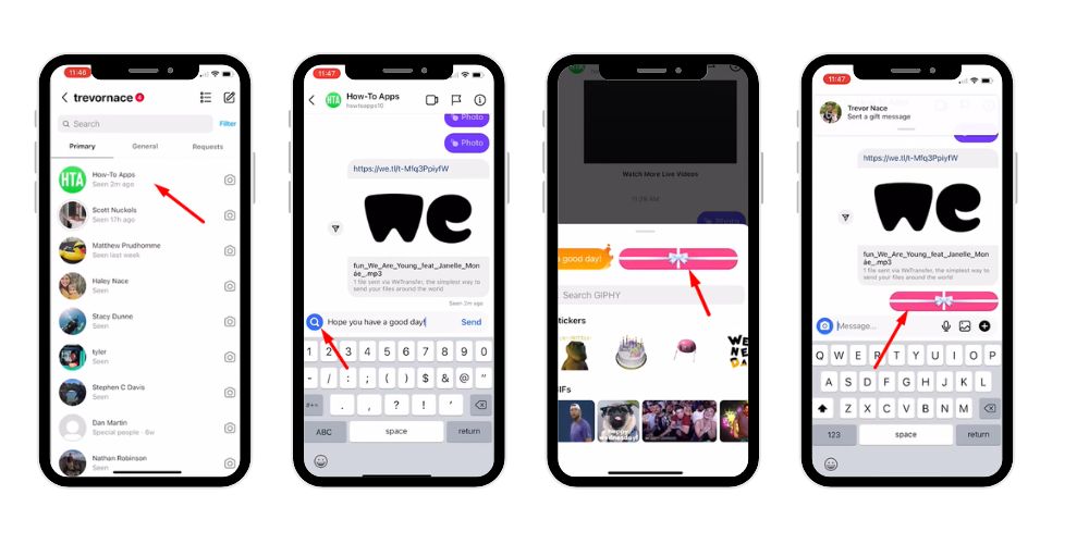 Hoe instagram cadeaubericht sturen