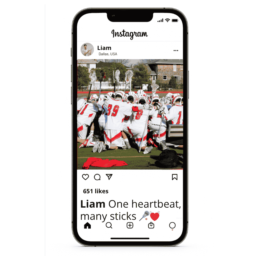 Lacrosse-Liebesunterschriften für deine Team-Bilder