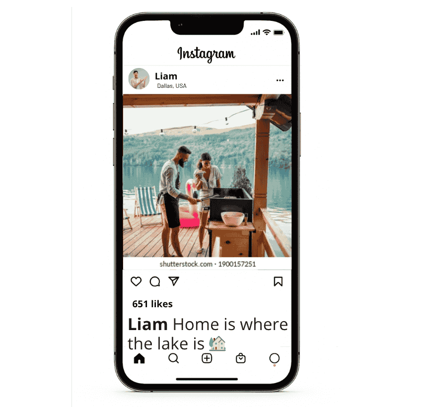 Légendes de la maison du lac Instagram