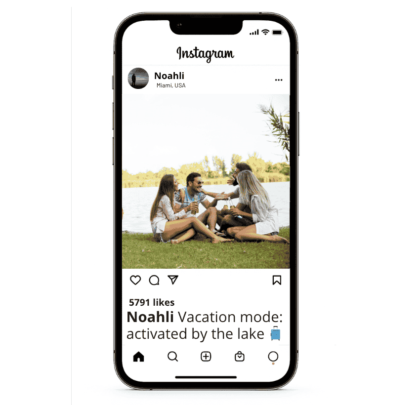 Vacances au lac Instagram Légendes