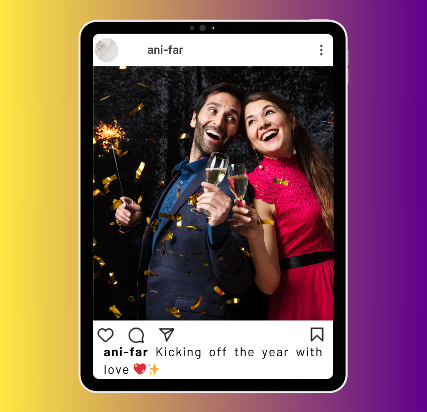 Neujahrsunterschriften für Instagram mit Freund