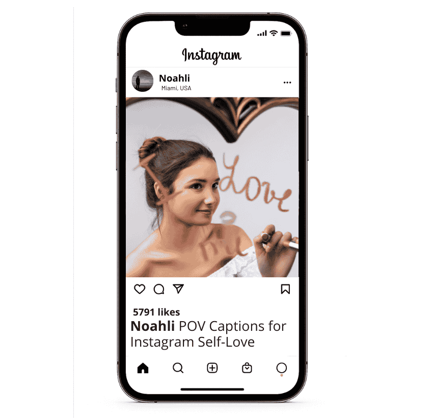 Didascalie POV per l'amore di sé Instagram