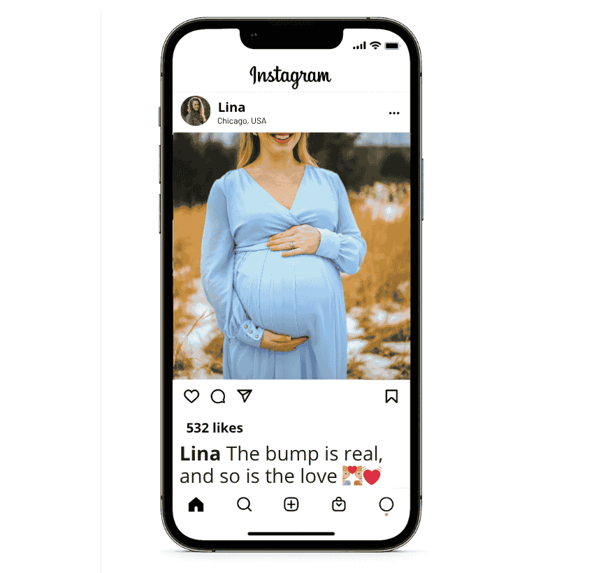 Annuncio di gravidanza Instagram Didascalie