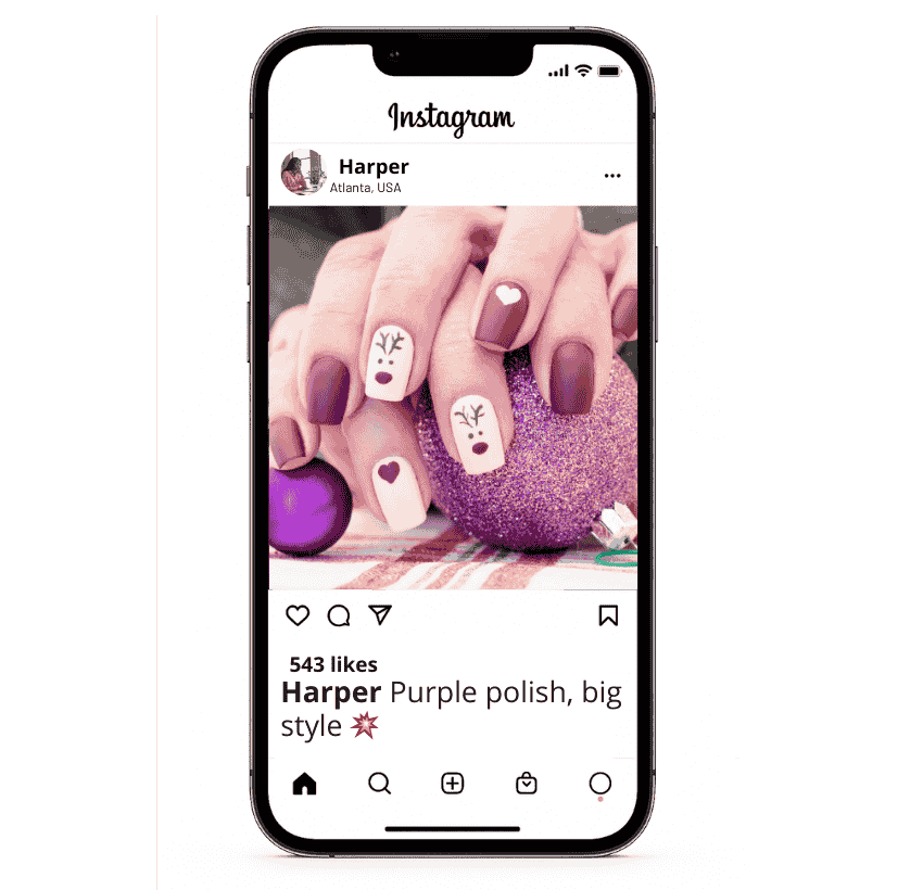 Didascalie delle unghie viola per Instagram