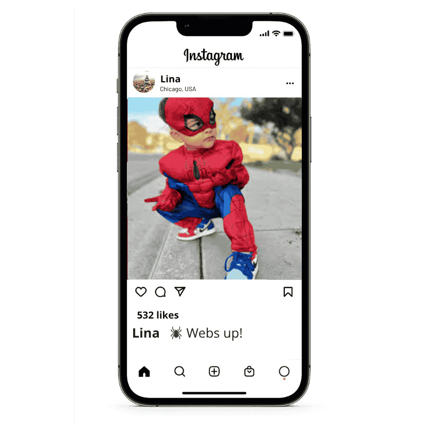 Didascalie brevi di Spiderman per Instagram