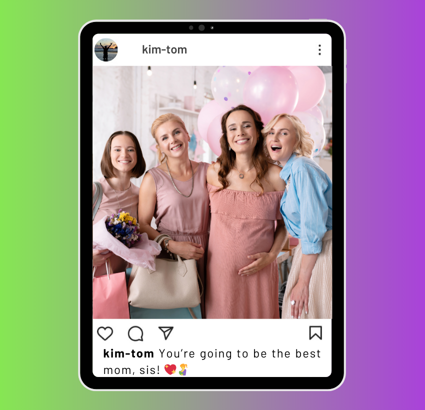 Legendas do chá de bebê da irmã para Instagram