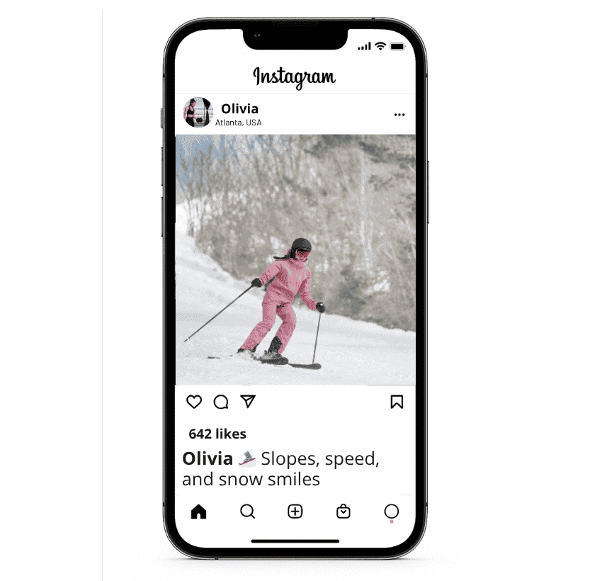 Leyendas de esquí de nieve para Instagram