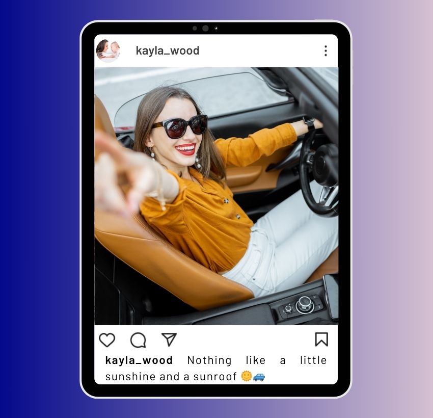 Sunroof Car Captions for Instagram
