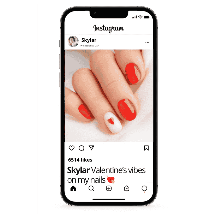 Didascalie per unghie di San Valentino per Instagram