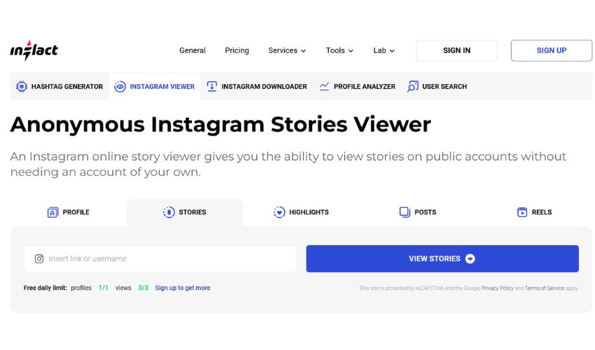 inflact story viewer