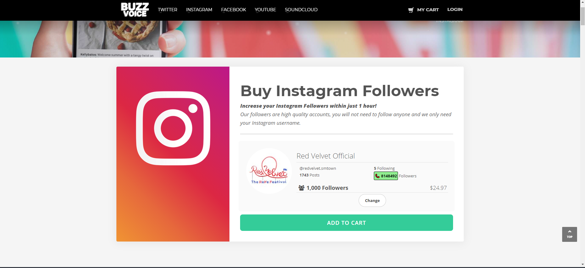 Comprar Seguidores IG de BuzzVoice