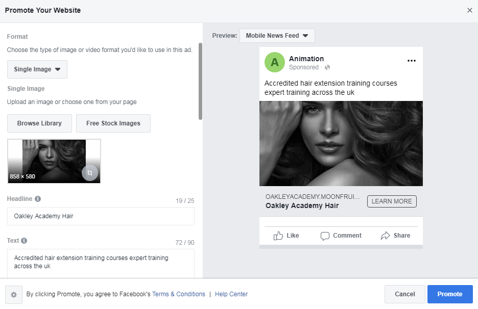 Boost your video using Facebook ads