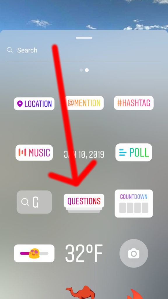 Instagram stickers - how ask questions on IG