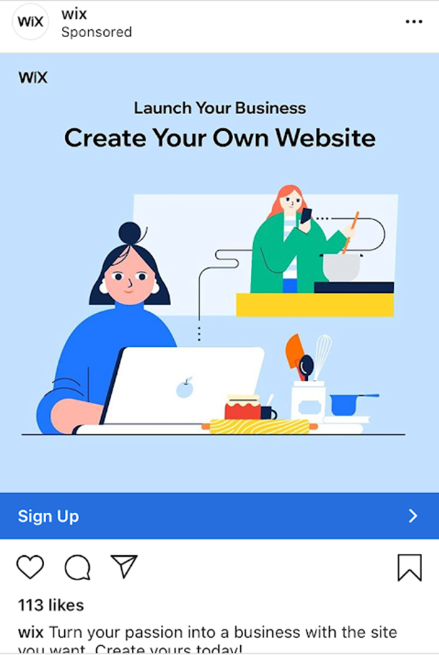 Wix Instagram Ad