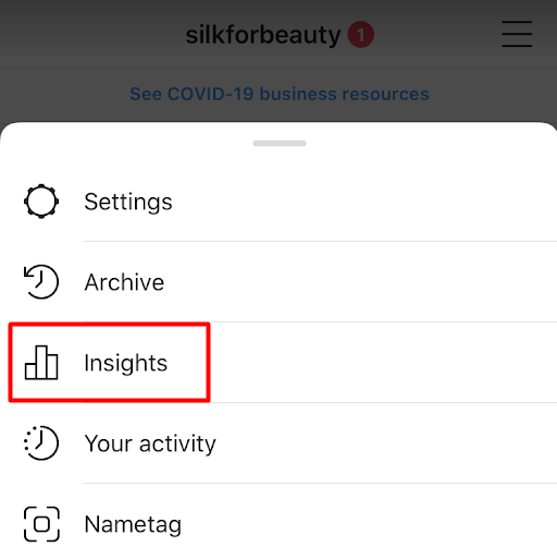 Instagram: Click Insights