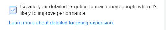 FB ads: expand reach option