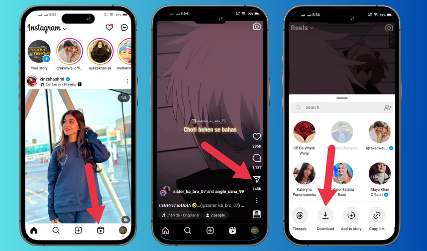 use Instagram’s built-in download option for reels