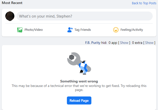 Something Went Wrong” On Facebook