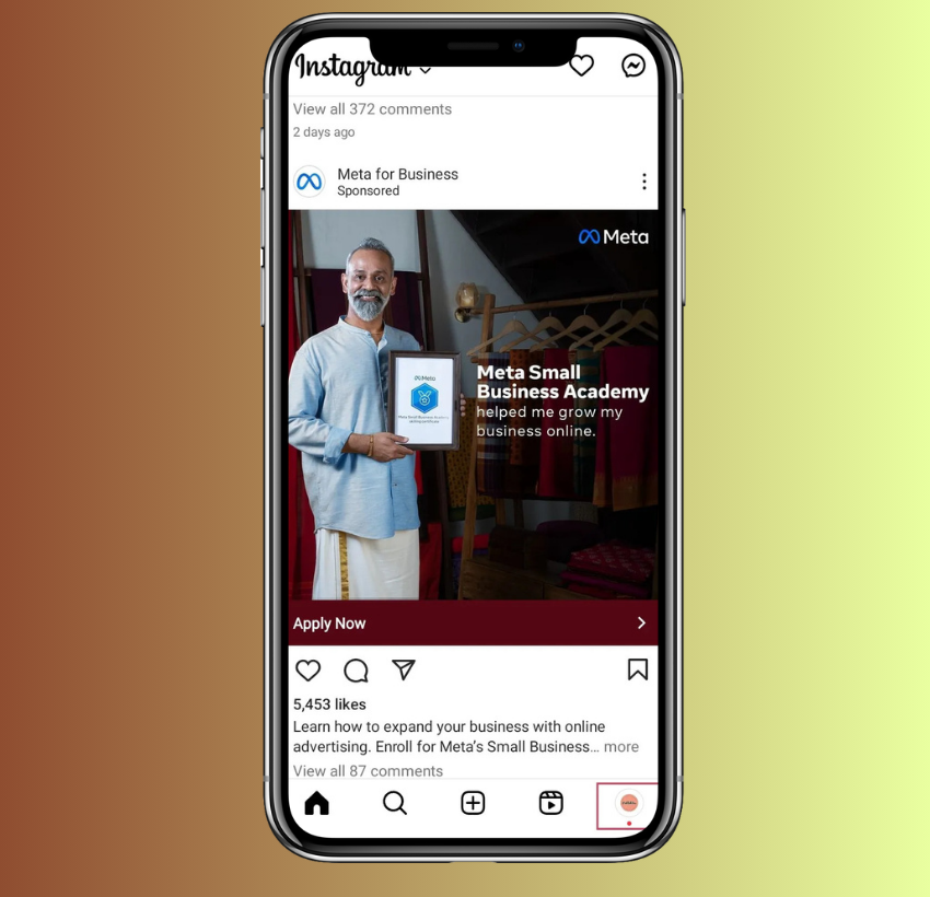 Open instagram profile