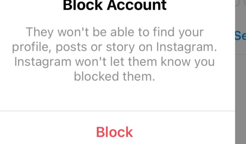 Instagram account block