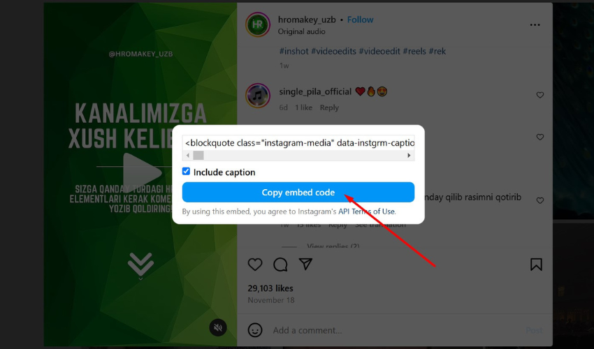 copy embed code